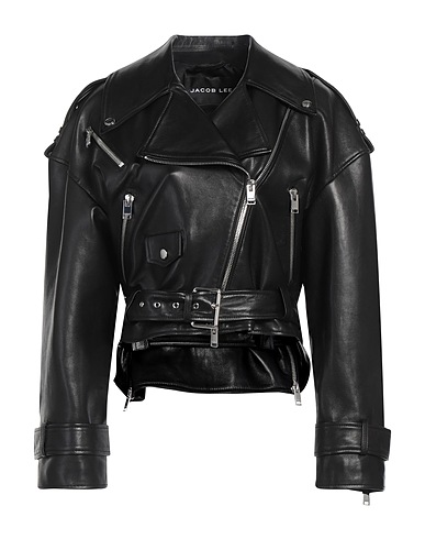 JACOB LEE Biker jacket Black 100% Lambskin