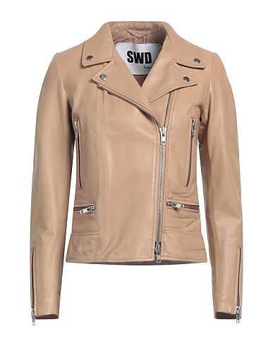 SWD by S.W.O.R.D. Biker jacket Sand Leather, Cotton, Polyester