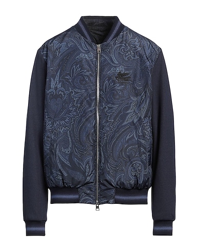 ETRO Bomber Slate blue 100% Polyester, Cotton, Elastane, Wool, Acrylic