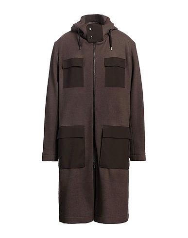 HERNO Coat Dark brown 78% Virgin Wool, 22% Polyamide, Elastane
