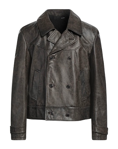 B-USED Double breasted pea coat Leather