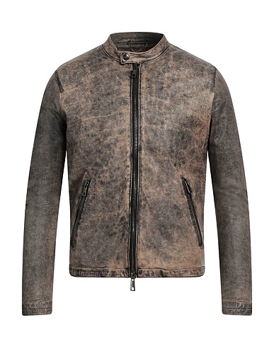 GIORGIO BRATO Biker jacket Khaki Leather