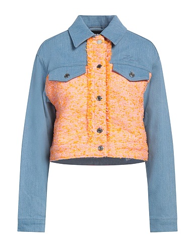 KARL LAGERFELD Denim jacket Blue 99% Cotton, 1% Elastane, Polyester, Polyamide