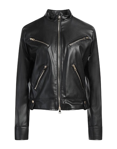 KAOS Biker jacket Black 50% Polyester, 50% Polyurethane