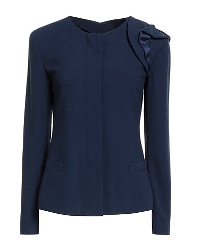 EMPORIO ARMANI Jacket Midnight blue 96% Polyester, 4% Elastane