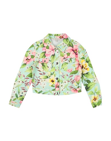 TWINSET Jacket Light green 99% Cotton, 1% Elastane