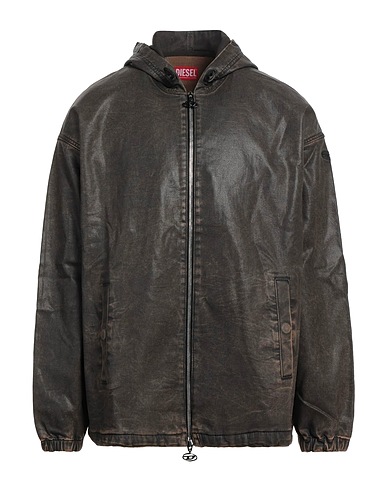 DIESEL Jacket Dark brown 90% Cotton, 8% Polyester, 2% Elastane