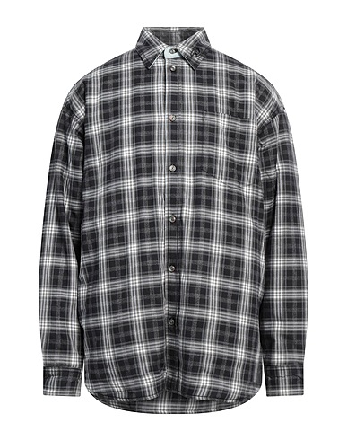 DIESEL Checked shirt Charcoal 68% Cotton, 32% Polyester