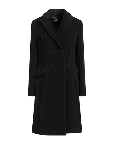 HANITA Coat Black 55% Polyester, 45% Viscose