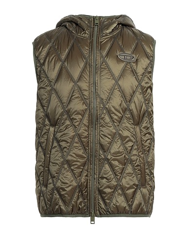 DIESEL Gilet Military green 100% Nylon
