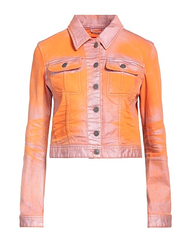 DIESEL Denim jacket Orange 98% Cotton, 2% Elastane, Polyester