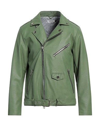 IMPERIAL Biker jacket Sage green 50% Polyurethane, 50% Viscose