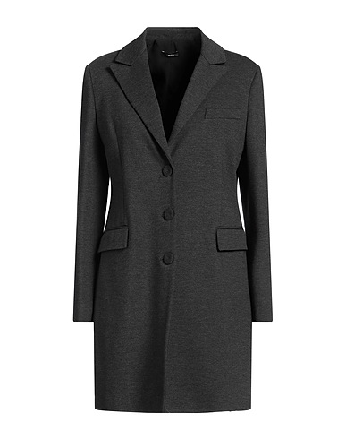HANITA Full-length jacket Charcoal 97% Polyester, 3% Elastane