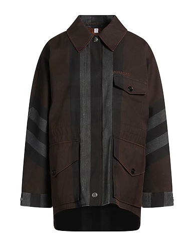 BURBERRY Jacket Dark brown 66% Polyester, 34% Cotton