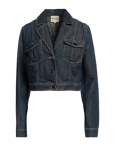 ALESSIA SANTI Denim jacket Blue 70% Cotton, 30% Linen