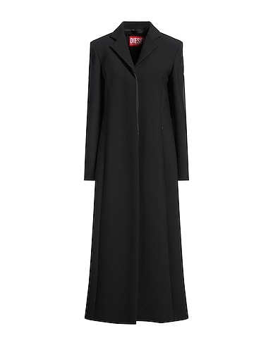 DIESEL Full-length jacket Black 52% Polyester, 43% Virgin Wool, 5% Elastane
