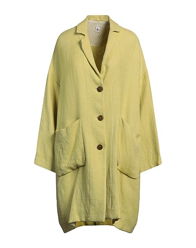 ISABELLA CLEMENTINI Full-length jacket Lime green 60% Cotton, 40% Linen