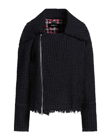 DSQUARED2 Biker jacket Midnight blue 62% Polyamide, 19% Cotton, 17% Acrylic, 1% Polyester, 1% Other Fibres