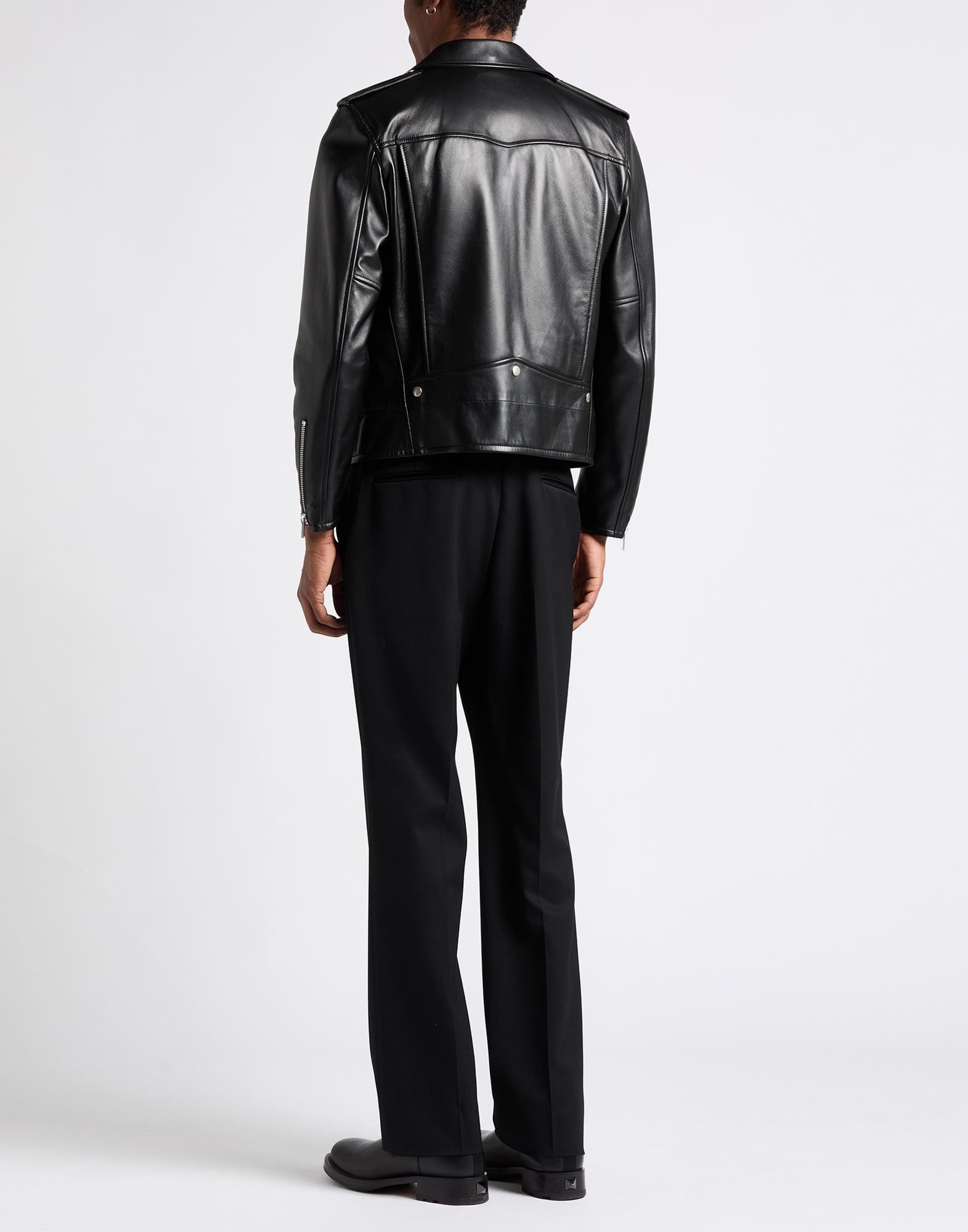 SAINT LAURENT コート＆ブルゾン | レザーブルゾン ブラック メンズ | YOOX