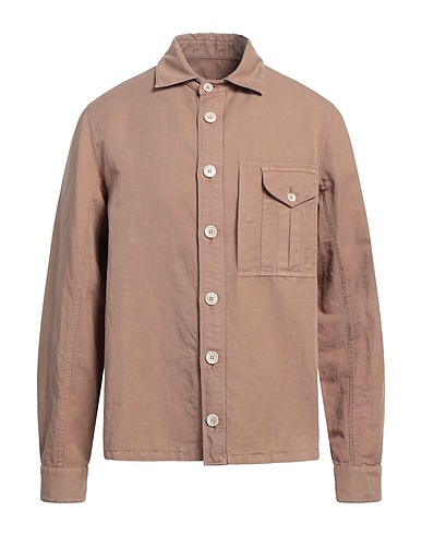 BRUNELLO CUCINELLI Linen shirt Camel 54% Linen, 46% Cotton