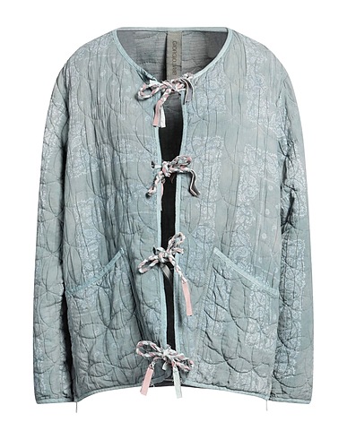 GIORGIO BRATO Jacket Pastel blue 62% Cotton, 37% Polyester, 1% Elastane, Leather