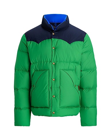 POLO RALPH LAUREN Shell jacket Color-Blocked Down Western Jacket
 Green 100% Recycled polyester