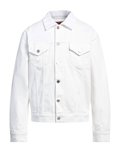 MISSONI Denim jacket White 98% Cotton, 2% Elastane
