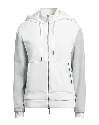 KITON Hooded sweatshirt White 93% Cotton, 7% Cashmere