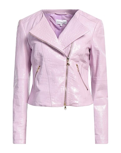 PATRIZIA PEPE Giacca biker Lilla 100% Pelle di agnello