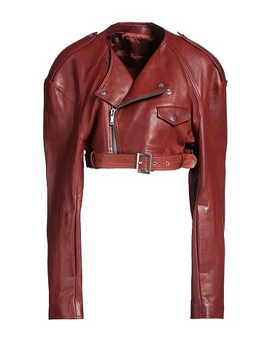 RICK OWENS Biker jacket Brown 100% Lambskin