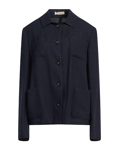 MASSIMO ALBA Jacket Midnight blue 58% Linen, 27% Cotton, 15% Silk
