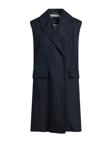 'S MAX MARA Full-length jacket Navy blue 100% Linen