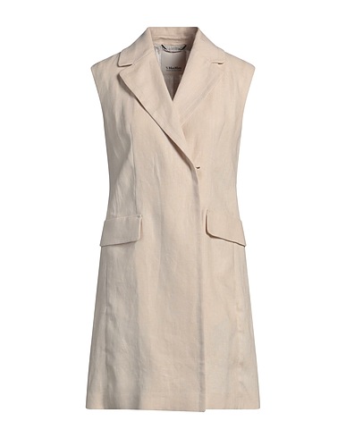 'S MAX MARA Lange Jacke BEIGE 100% Leinen