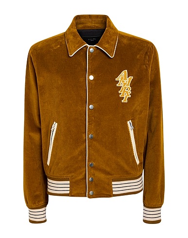 AMIRI Jacket Mustard 98% Cotton, 2% Elastane, Ovine leather