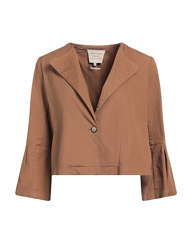 ALESSIA SANTI Jacket Brown 52% Linen, 46% Cotton, 2% Elastane