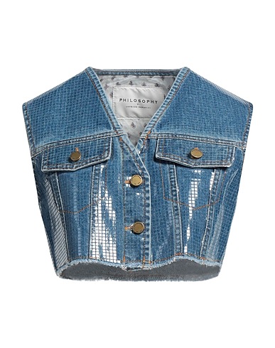 PHILOSOPHY di LORENZO SERAFINI Denim jacket Blue 79% Cotton, 21% Lyocell