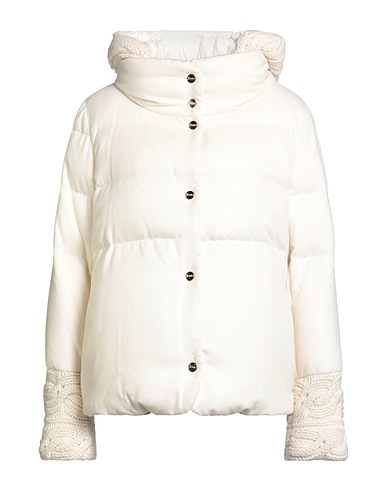 HERNO Shell jacket Off white 51% Silk, 49% Cashmere