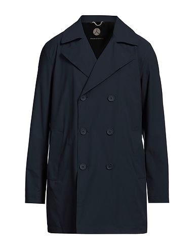 PEOPLE OF SHIBUYA Double breasted pea coat Navy 50% Recycled polyester, 50% Polyester
