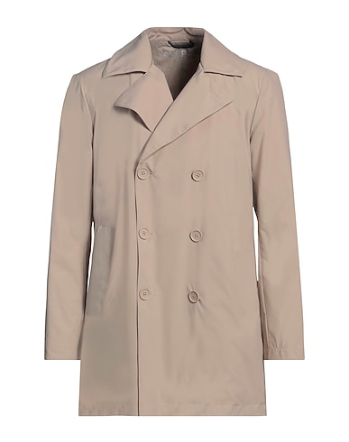PEOPLE OF SHIBUYA Double breasted pea coat Sand 50% Recycled polyester, 50% Polyester