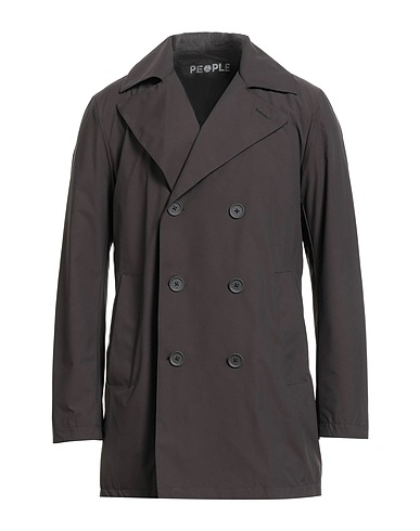 PEOPLE OF SHIBUYA Double breasted pea coat Dark brown 50% Recycled polyester, 50% Polyester