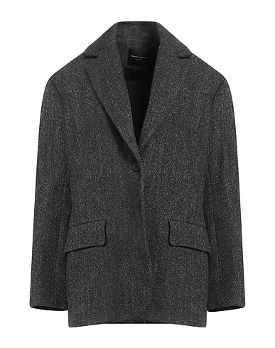 ROBERTO COLLINA Coat Charcoal 72% Wool, 22% Linen, 6% Nylon