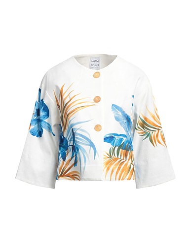 SARA ROKA Jacket White 97% Cotton, 3% Elastane