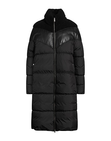D'AMICO Piumino Nero 100% Fibre sintetiche, Pelle di agnello