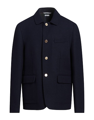 THOM BROWNE Coat Midnight blue 100% Virgin Wool