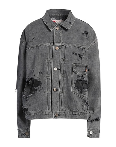 SEVESKIG Giubbotto jeans Grigio 100% Cotone