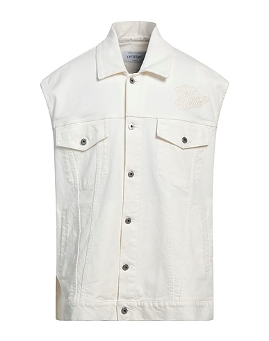 OFF-WHITE™ Giubbotto jeans Bianco 98% Cotone, 2% Elastan