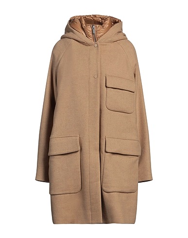 WOOLRICH Coat Camel 40% Wool, 28% Acrylic, 18% Polyester, 14% Polyamide