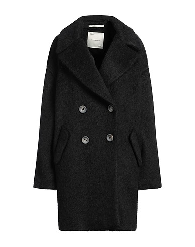EMMA & GAIA Cappotto Nero 30% Acrilico, 26% Poliestere, 26% Lana mohair, 18% Lana Vergine