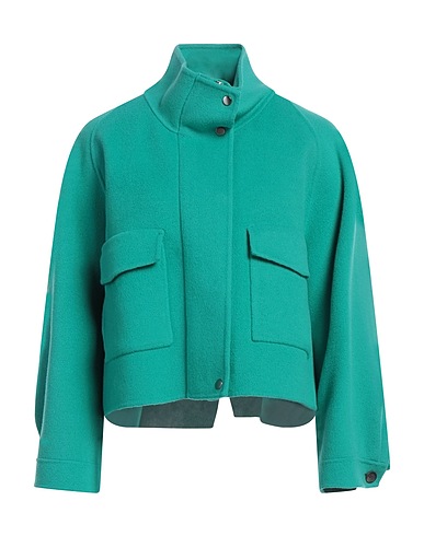 EMMA & GAIA Coat Emerald green 80% Wool, 10% Cashmere, 10% Polyamide
