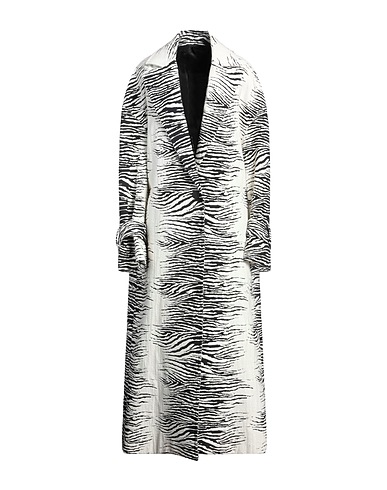 THE ATTICO Coat White 49% Cotton, 34% Viscose, 14% Polyamide, 3% Polyester